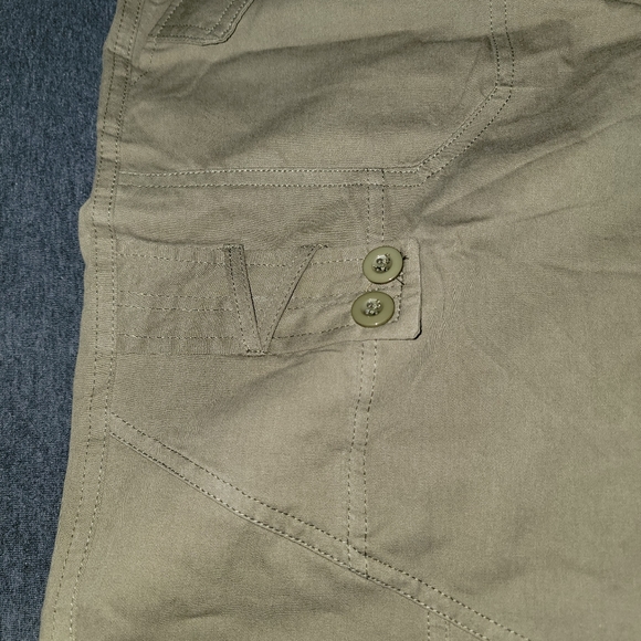 Boot Cut Button Cargo Pants - XL - Khaki Green - Picture 5 of 11